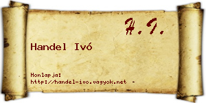 Handel Ivó névjegykártya